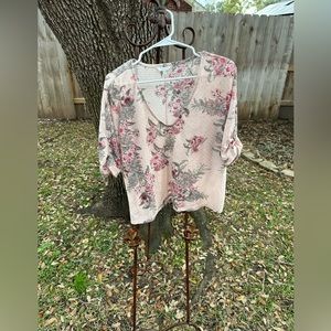 Lucky brand size small light pink with floral pattern